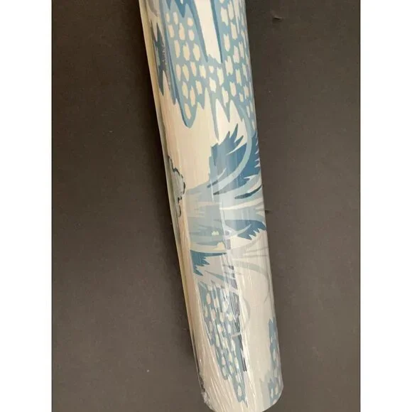 Anthropologie Joy De Vie Blue Toile Wallpaper NEW Roll - Picture 7 of 11